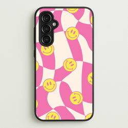 Smiley Checkboard - Trippy Patterns  - Trippy Patterns Phone Case for Galaxy A14