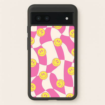 Smiley Checkboard - Trippy Patterns  - Trippy Patterns Phone Case for Google Pixel 7a