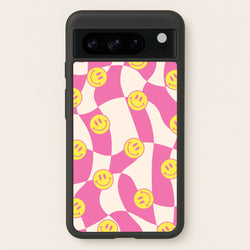 Smiley Checkboard - Trippy Patterns  - Trippy Patterns Phone Case for Google Pixel 8 Pro