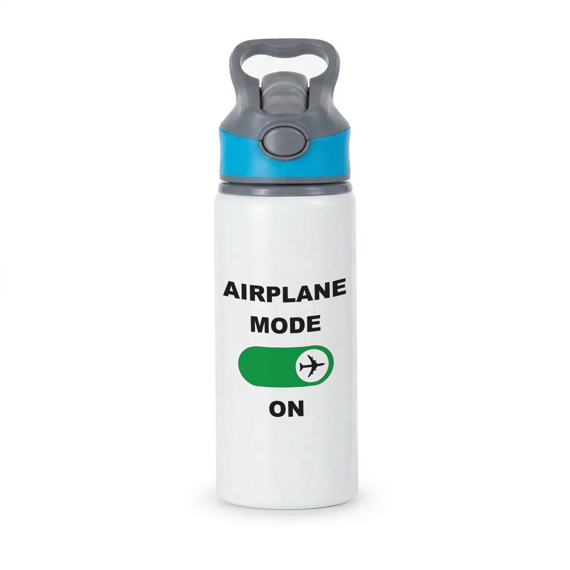 Airplane Mode On - Travel Active Water Bottle - Blue