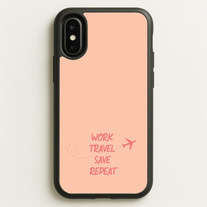 Work Travel Save Repeat - Travel  - Travel Phone Case for iPhone X / XS