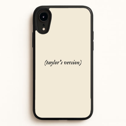 Personalised Taylor's Version  - Taylor Phone Case for iPhone XR