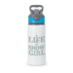 TLOAS Bedazzled Writing Active Water Bottle - Blue
