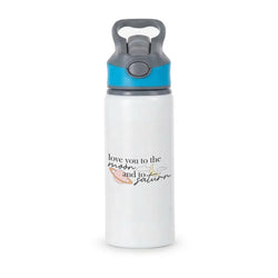 Love You To The Moon And Saturn Active Water Bottle - Blue