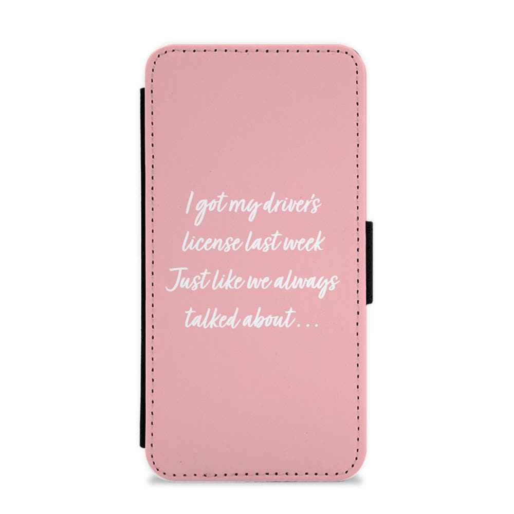 Drivers License Lyrics - Olivia Rodrigo TikTok Flip / Wallet Phone Case