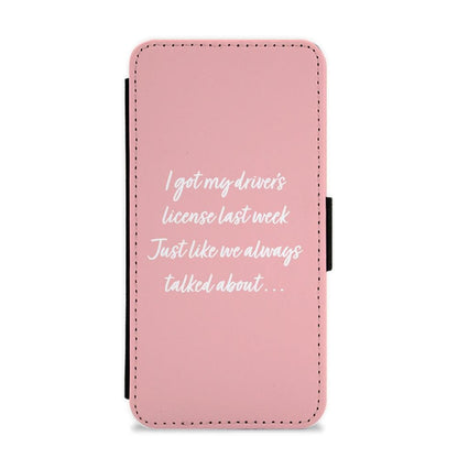 Drivers License Lyrics - Olivia Rodrigo TikTok Flip / Wallet Phone Case