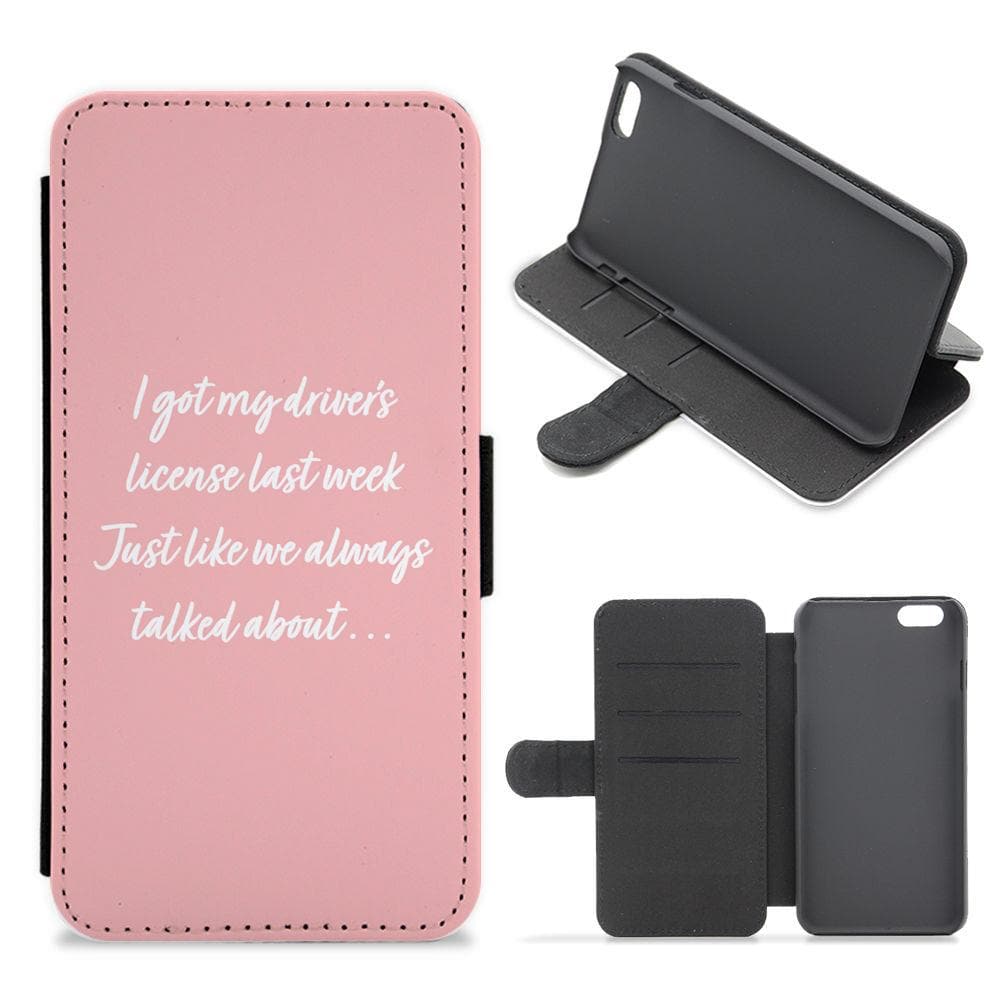 Drivers License Lyrics - Olivia Rodrigo TikTok Flip / Wallet Phone Case