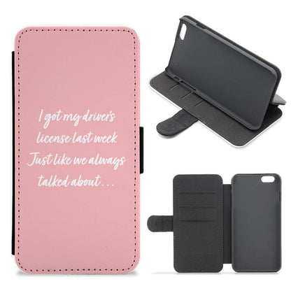 Drivers License Lyrics - Olivia Rodrigo TikTok Flip / Wallet Phone Case