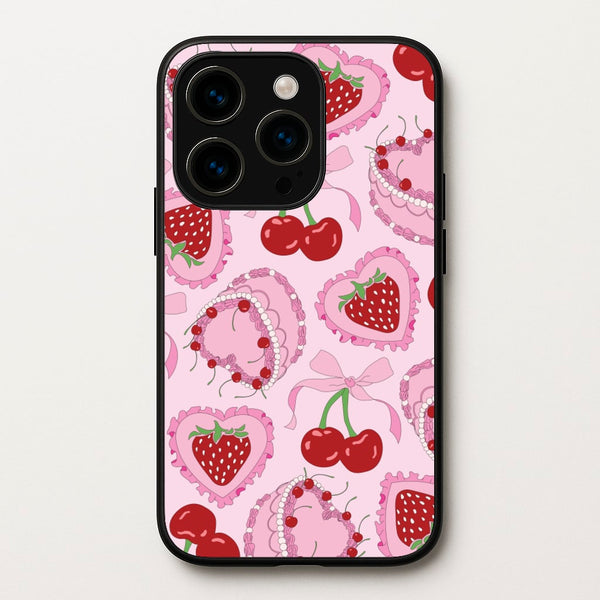 Cherries, Strawberries And Cake - Valentine's Day  - Valentine's Day Phone Case for iPhone 15 Pro Max