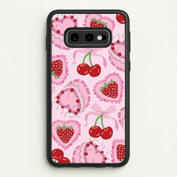 Cherries, Strawberries And Cake - Valentine's Day  - Valentine's Day Phone Case for Galaxy S10e