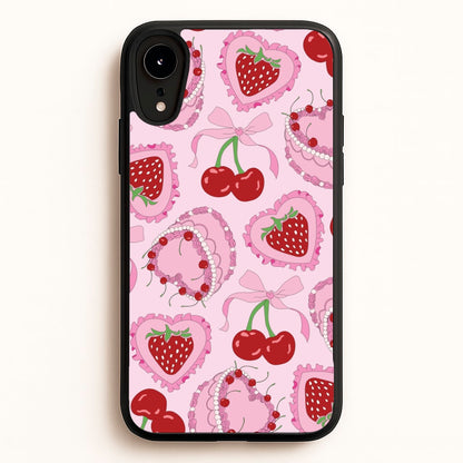 Cherries, Strawberries And Cake - Valentine's Day  - Valentine's Day Phone Case for iPhone XR