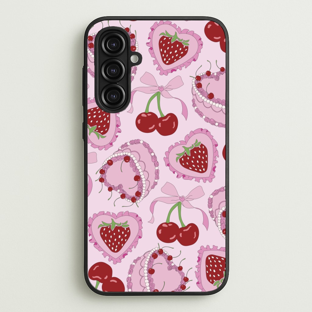 Cherries, Strawberries And Cake - Valentine's Day  - Valentine's Day Phone Case for Galaxy A16