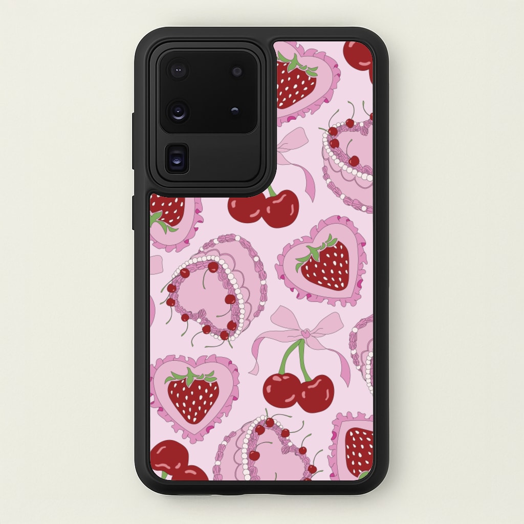 Cherries, Strawberries And Cake - Valentine's Day  - Valentine's Day Phone Case for Galaxy S20 Ultra
