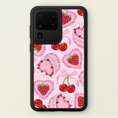 Cherries, Strawberries And Cake - Valentine's Day  - Valentine's Day Phone Case for Galaxy S20 Ultra