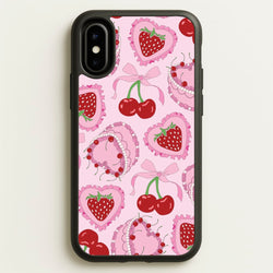 Cherries, Strawberries And Cake - Valentine's Day  - Valentine's Day Phone Case for iPhone X / XS