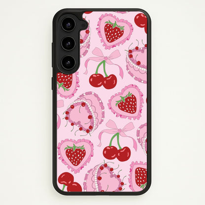 Cherries, Strawberries And Cake - Valentine's Day  - Valentine's Day Phone Case for Galaxy S23