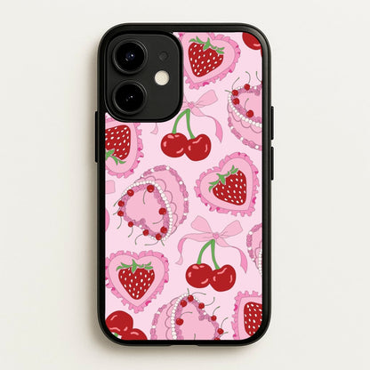 Cherries, Strawberries And Cake - Valentine's Day  - Valentine's Day Phone Case for iPhone 12 / 12 Pro