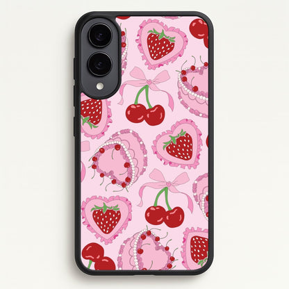 Cherries, Strawberries And Cake - Valentine's Day  - Valentine's Day Phone Case for Galaxy S25 Edge