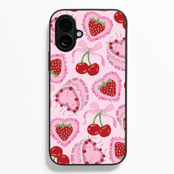Cherries, Strawberries And Cake - Valentine's Day  - Valentine's Day Phone Case for iPhone 16 Plus