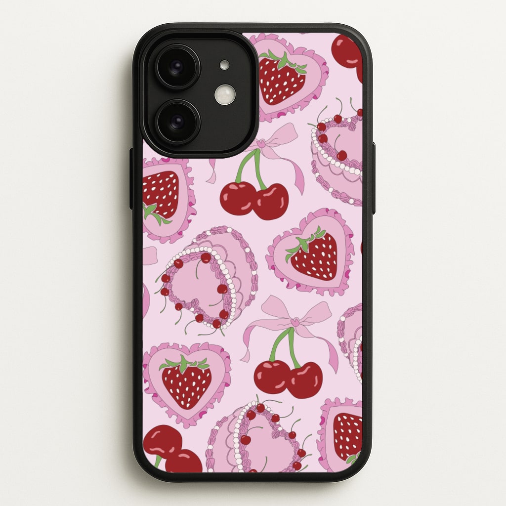 Cherries, Strawberries And Cake - Valentine's Day  - Valentine's Day Phone Case for iPhone 11