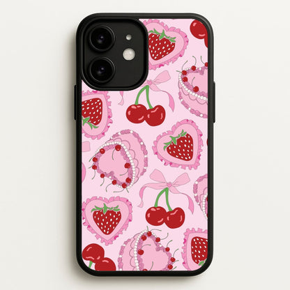 Cherries, Strawberries And Cake - Valentine's Day  - Valentine's Day Phone Case for iPhone 11