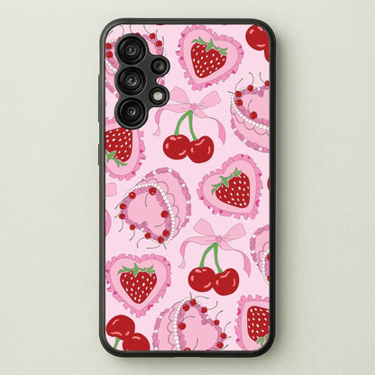 Cherries, Strawberries And Cake - Valentine's Day  - Valentine's Day Phone Case for Galaxy A13