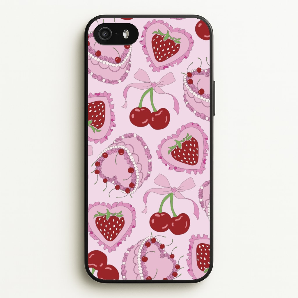 Cherries, Strawberries And Cake - Valentine's Day  - Valentine's Day Phone Case for iPhone 5 / 5s / SE 2016