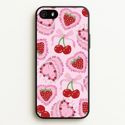 Cherries, Strawberries And Cake - Valentine's Day  - Valentine's Day Phone Case for iPhone 5 / 5s / SE 2016