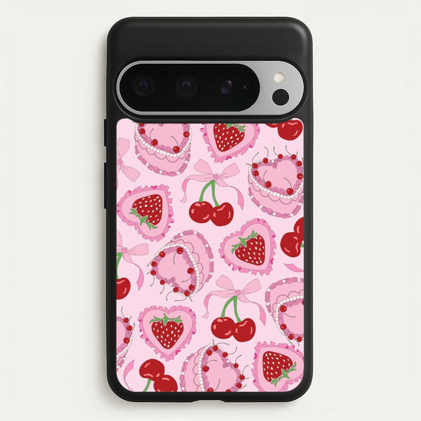 Cherries, Strawberries And Cake - Valentine's Day  - Valentine's Day Phone Case for Google Pixel 9 Pro XL
