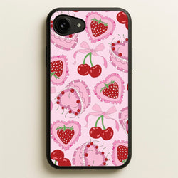 Cherries, Strawberries And Cake - Valentine's Day  - Valentine's Day Phone Case for iPhone 16e