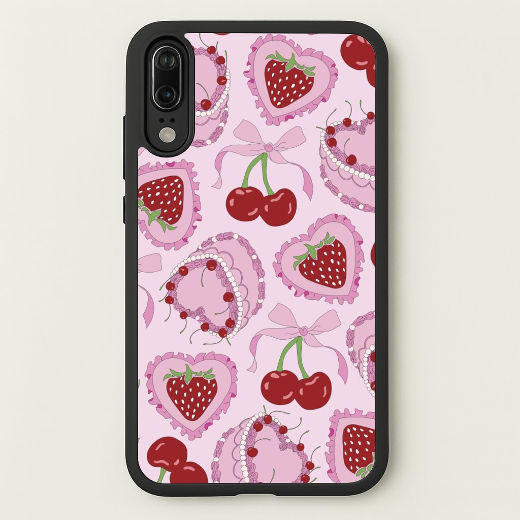 Cherries, Strawberries And Cake - Valentine's Day  - Valentine's Day Phone Case for Huawei P20
