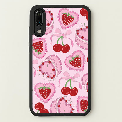 Cherries, Strawberries And Cake - Valentine's Day  - Valentine's Day Phone Case for Huawei P20