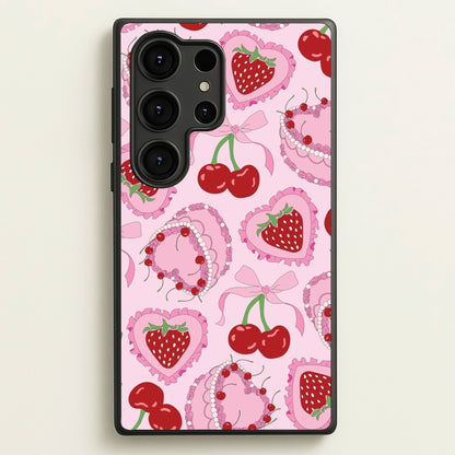 Cherries, Strawberries And Cake - Valentine's Day  - Valentine's Day Phone Case for Galaxy S25 Ultra