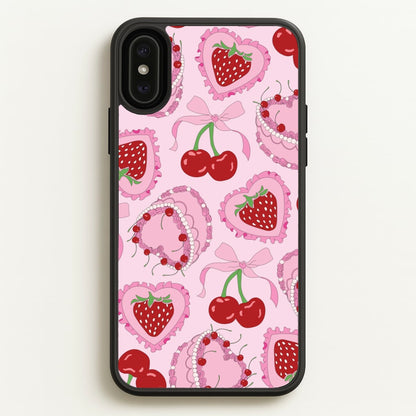 Cherries, Strawberries And Cake - Valentine's Day  - Valentine's Day Phone Case for iPhone XS Max