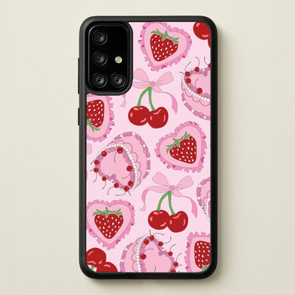 Cherries, Strawberries And Cake - Valentine's Day  - Valentine's Day Phone Case for Galaxy A71