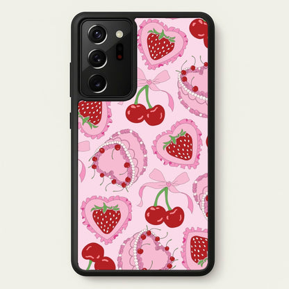 Cherries, Strawberries And Cake - Valentine's Day  - Valentine's Day Phone Case for Galaxy Note 20 Ultra