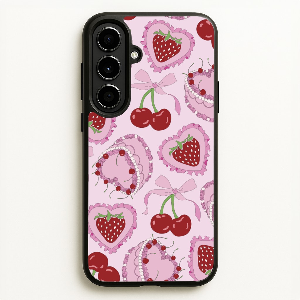 Cherries, Strawberries And Cake - Valentine's Day  - Valentine's Day Phone Case for Galaxy A56