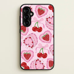 Cherries, Strawberries And Cake - Valentine's Day  - Valentine's Day Phone Case for Galaxy A54