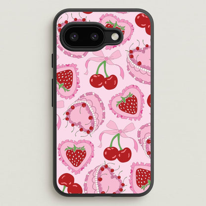 Cherries, Strawberries And Cake - Valentine's Day  - Valentine's Day Phone Case for Google Pixel 9a