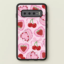 Cherries, Strawberries And Cake - Valentine's Day  - Valentine's Day Phone Case for Galaxy S10