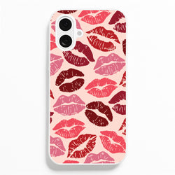 Valentine's Lips Pattern  - Valentine's Day Phone Case for iPhone 16 Plus