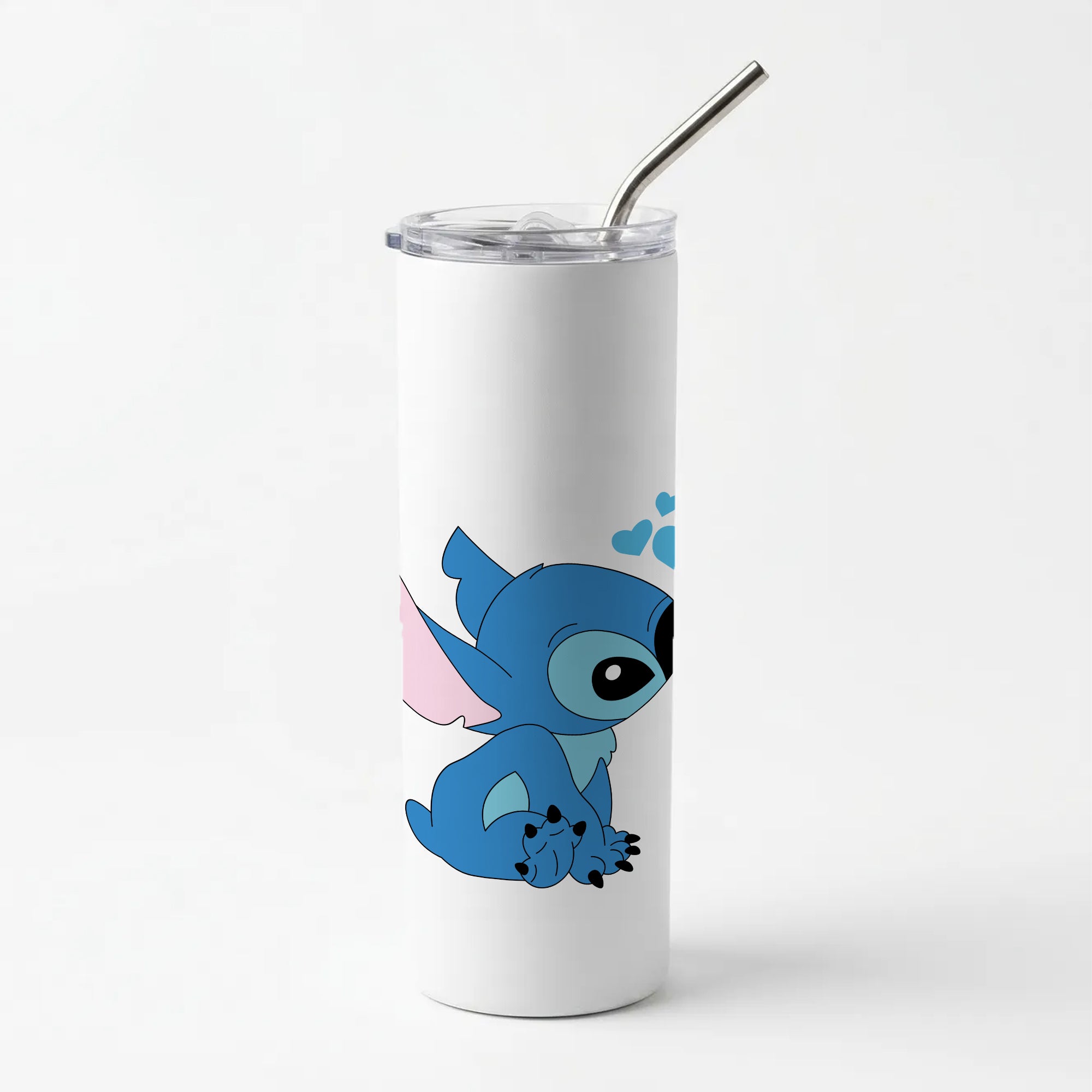 Blue Hearts Alien Blue Valentine's Skinny Tumbler