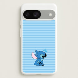 Blue Hearts Alien Blue Valentine's  - Disney Valentine's Phone Case for Google Pixel 9 / 9 Pro