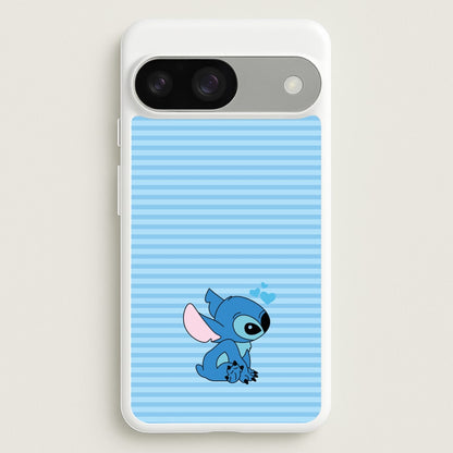 Blue Hearts Alien Blue Valentine's  - Disney Valentine's Phone Case for Google Pixel 9 / 9 Pro