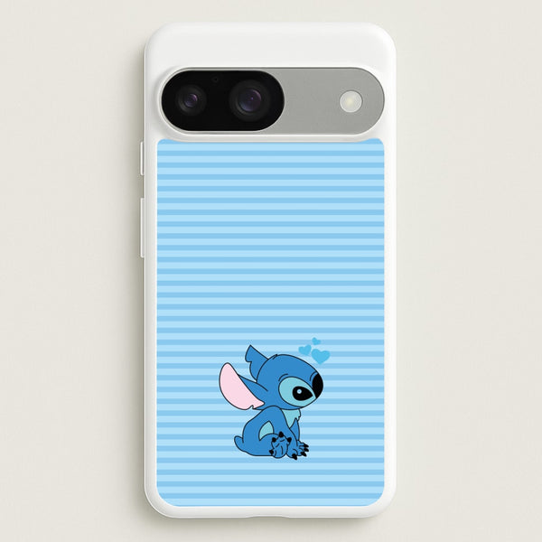 Blue Hearts Alien Blue Valentine's  - Disney Valentine's Phone Case for Google Pixel 9 / 9 Pro