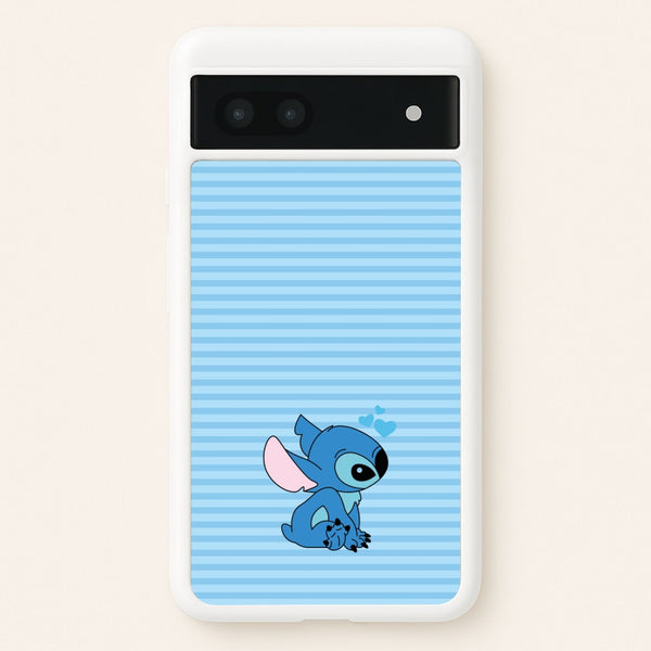 Blue Hearts Alien Blue Valentine's  - Disney Valentine's Phone Case for Google Pixel 7a