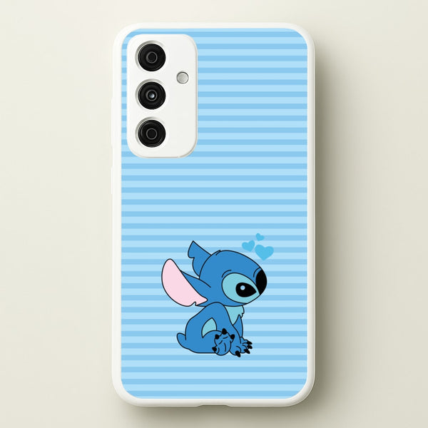 Blue Hearts Alien Blue Valentine's  - Disney Valentine's Phone Case for Galaxy A35