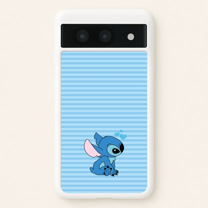 Blue Hearts Alien Blue Valentine's  - Disney Valentine's Phone Case for Google Pixel 8a