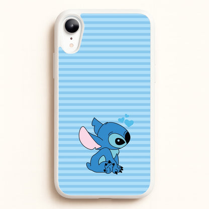 Blue Hearts Alien Blue Valentine's  - Disney Valentine's Phone Case for iPhone XR