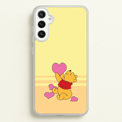 Pooh Love Heart Balloons Valentine's  - Disney Valentine's Phone Case for Galaxy A36
